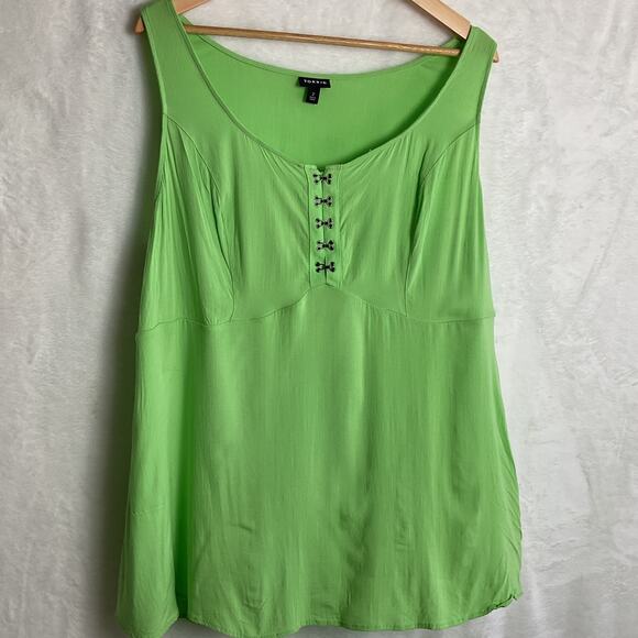 Torrid Green Henley Tank Top Womens 2XL Hook Closure - Picture 2 of 8